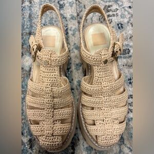 Dolce Vita Cream Woven Sandals